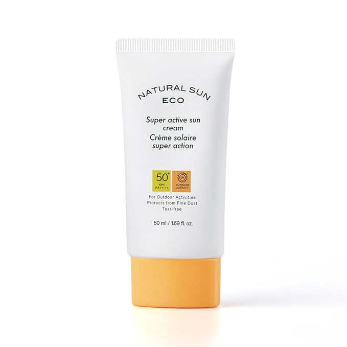 The Face Shop Natural Sun Eco Super Active Unisex Sun Cream Sunscreen With Spf 50+ Pa +++ Protect From Fine Dust, Uva & Uvb Rays, Blue Light & Digital Devices, 50Ml
