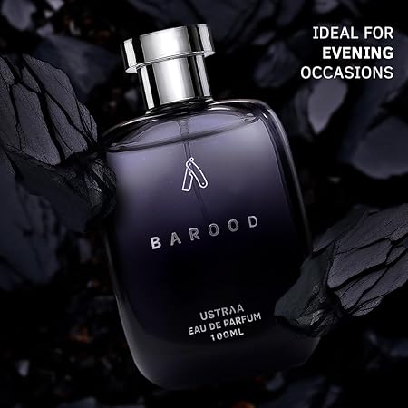 Ustraa Barood Eau De Parfume For Men - 100 ml - with Warm, smokey, sweet and musky scents. Luxury perfume for men | Strong, masculine & mysterious. Long lasting fragrance.