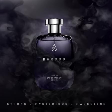 Ustraa Barood Eau De Parfume For Men - 100 ml - with Warm, smokey, sweet and musky scents. Luxury perfume for men | Strong, masculine & mysterious. Long lasting fragrance.