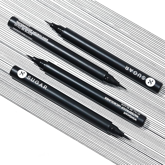 SUGAR Cosmetics Wingman Waterproof Matte Finish Microliner | Liquid Eyeliner | Flexi-Tip Applicator | Pen Eyeliner | Lasts Upto 12 Hrs | Smudgeproof & Transferproof |