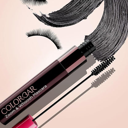 Colorbar Zoom and Whoosh mascara, Black Sin, 9 ml | Smudgeproof | Easy to use | Conditioning